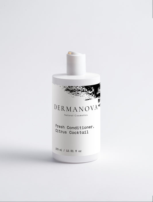 Soin après-shampoing hydratant aux agrumes DERMANOVA pour cheveux brillants et légers