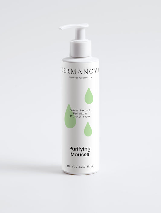 Mousse purifiante visage DERMANOVA – nettoyant doux à l’aloe vera pour tous types de peau