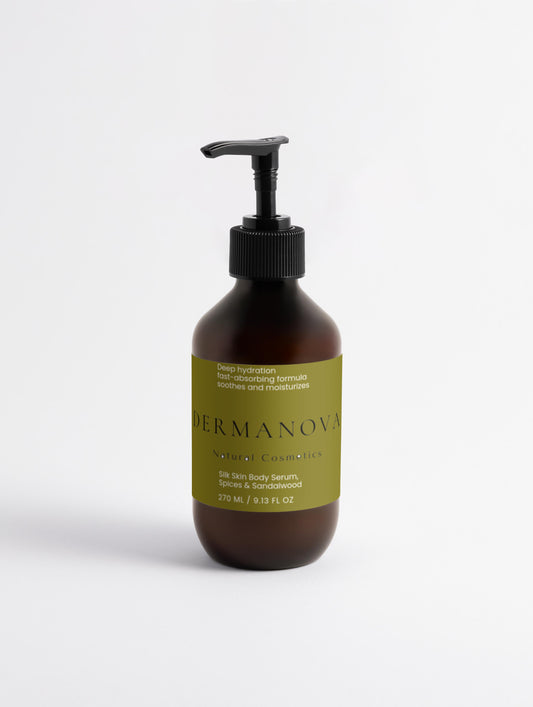 Sérum corps Peau de Soie DERMANOVA – parfum d’épices et bois de santal pour une peau veloutée

